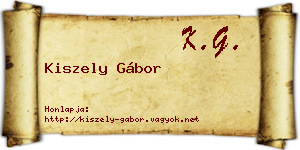 Kiszely Gábor névjegykártya