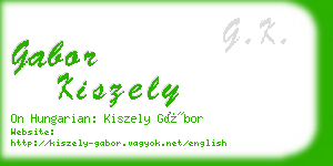 gabor kiszely business card